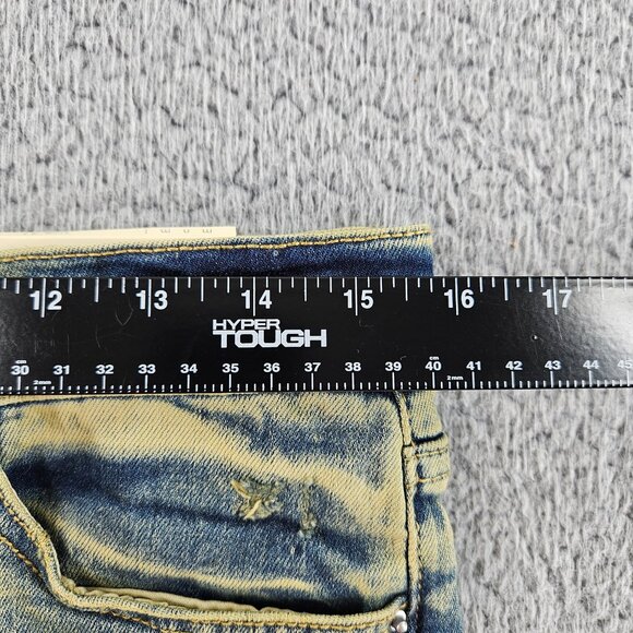 mnml Jeans Mens 31 Blue Skinny Fit Distressed X146 Stretch Denim - Picture 8 of 16